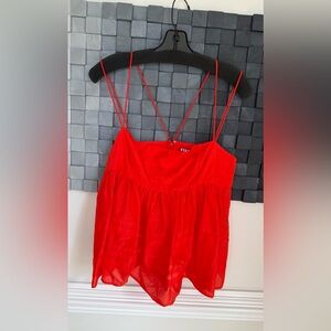 STAUD Vibrant Coral Camisole Top